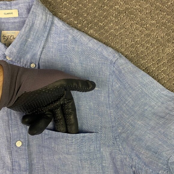 J. CREW Baird McNutt 100% Irish Linen Shirt Men's Small Blue Button Down - Picture 3 of 10